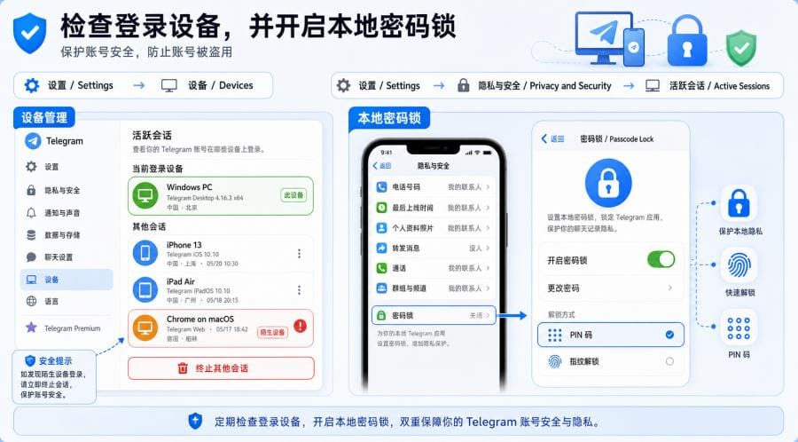 Telegram 隐私设置怎么调？新手账号安全设置指南 配图 3